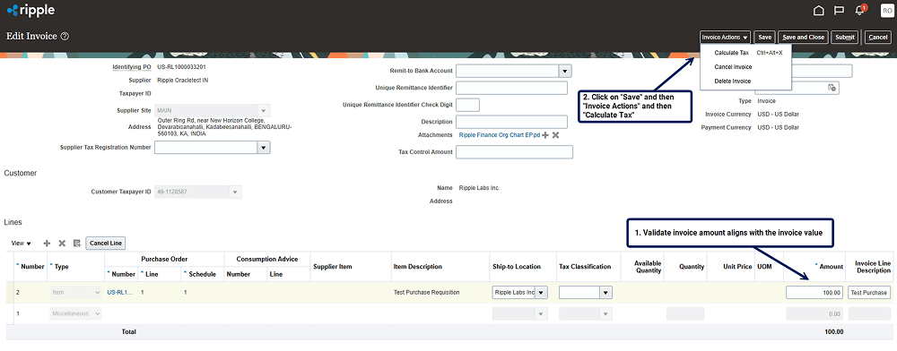 Picture6 - Validate Invoice amount Create Invoice Calculate Tax - with Copy 1