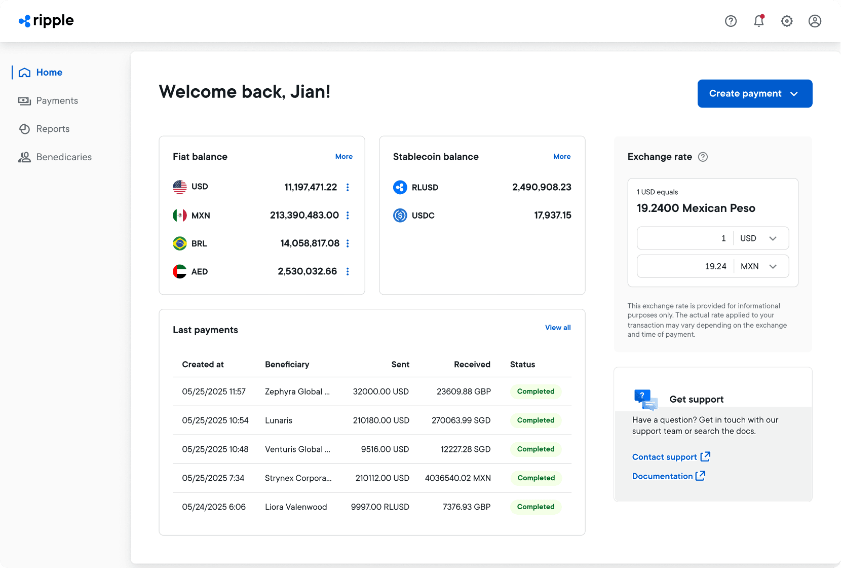 Cross-border payment platform